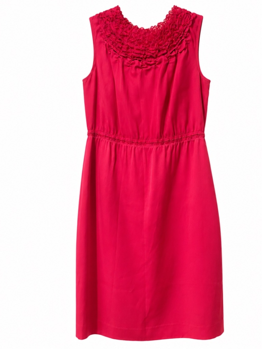 Elie Tahari Pink Silk Ruffle Neck Dress Size 6
